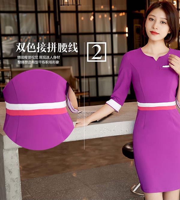 美容師連衣裙工作服腰部細節
