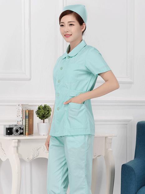 圓領(lǐng)護士服分體套裝短袖側面