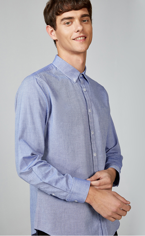 男裝休閑長(cháng)袖襯衫側面