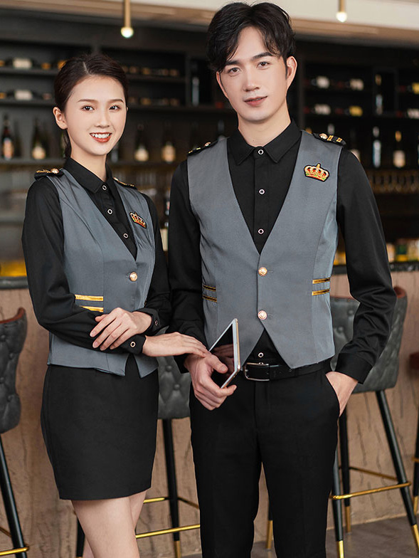 酒吧/夜場(chǎng)/KTV服務(wù)員工作服馬甲長(cháng)袖套裝