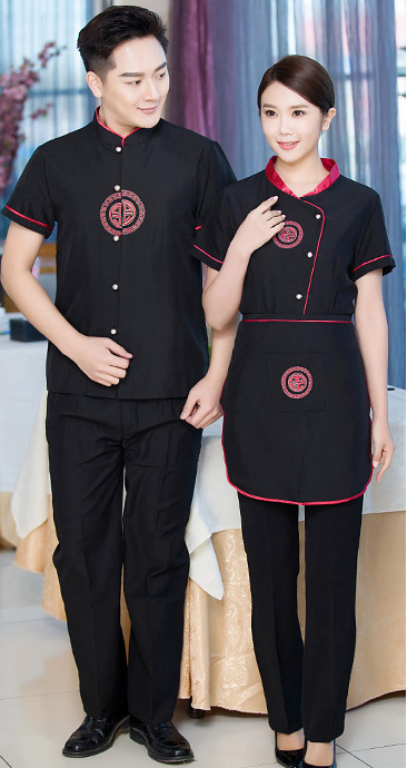 餐飲/酒店/茶樓服務(wù)員工作服夏季短袖