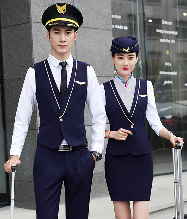 高鐵乘務(wù)員馬甲襯衫制服套裝圖2