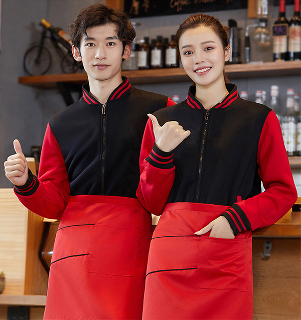 火鍋/餐飲服務(wù)員工作服長(cháng)袖衛衣外套