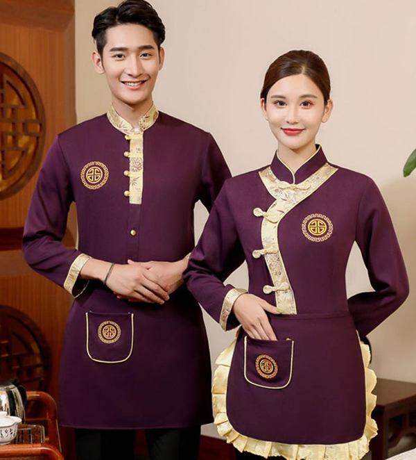 火鍋店/酒店服務(wù)員工作服中式套裝