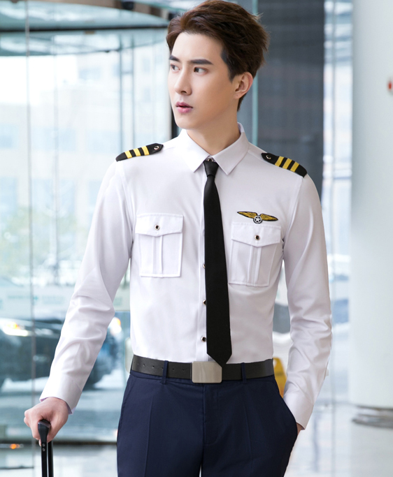 航空飛行員制服,機師空少空乘長(cháng)袖襯衫