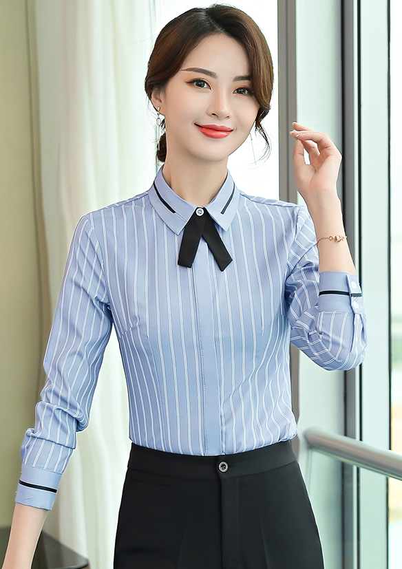 商場(chǎng)專(zhuān)柜條紋襯衣包裙工作服套裝
