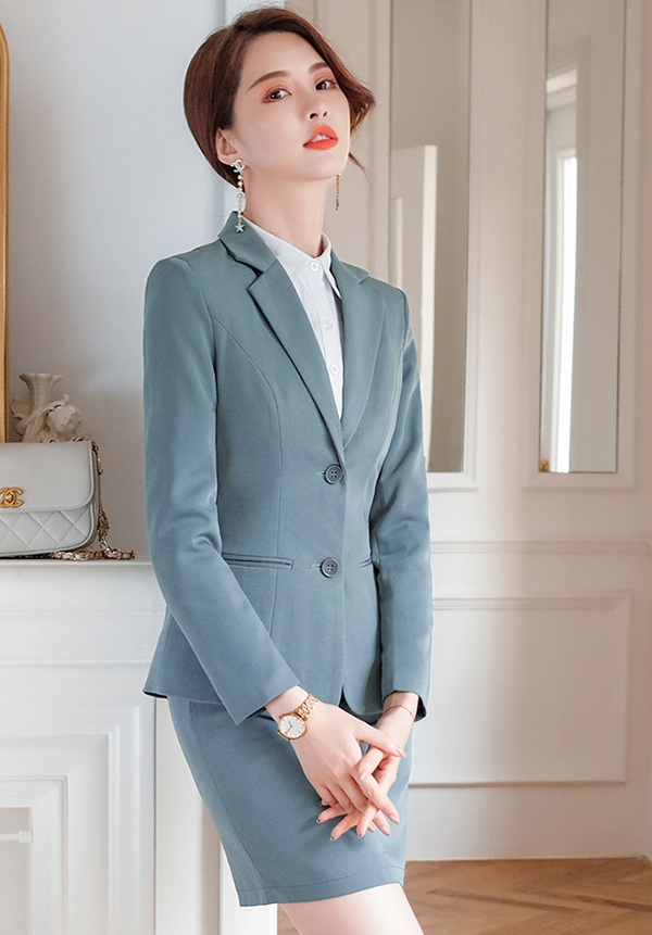 珠寶店/商場(chǎng)專(zhuān)柜工作服套裝,藍色職業(yè)西服