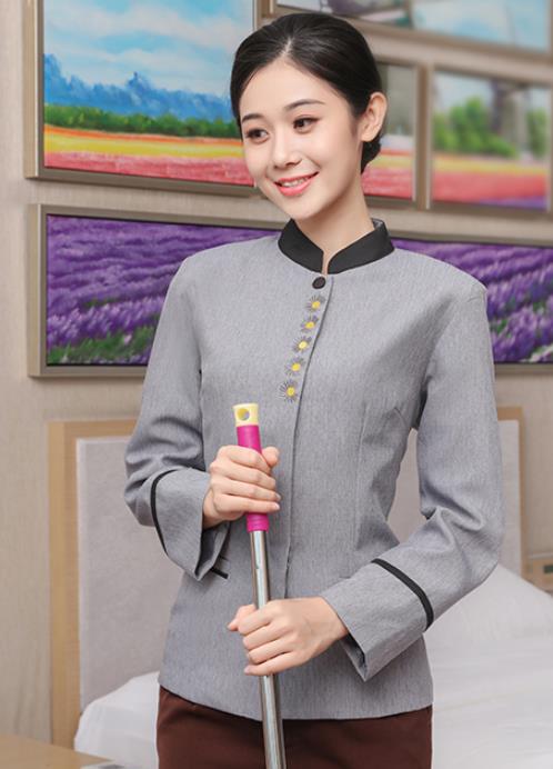 酒店工作服一般是什么面料-保潔服