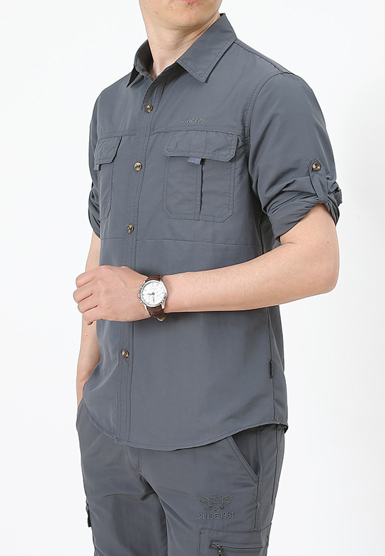 夏季男士長(cháng)袖工作服襯衣圖3