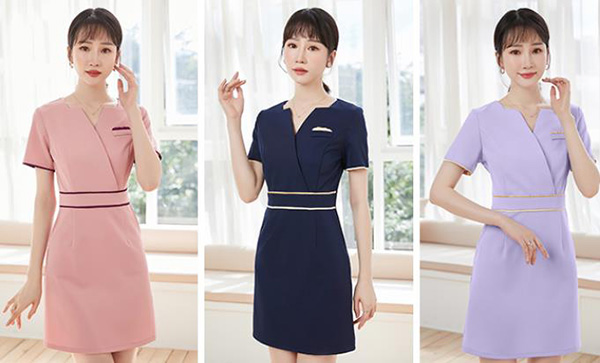 美容院工作服款式圖片欣賞-連衣裙款式2