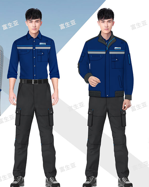 汽修店工作服設計效果圖——襯衫夾克套裝