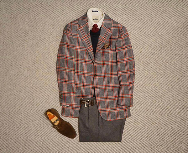 紅色格紋西服