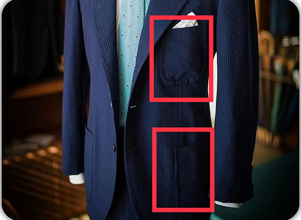 泡泡紗西服休閑口袋設計